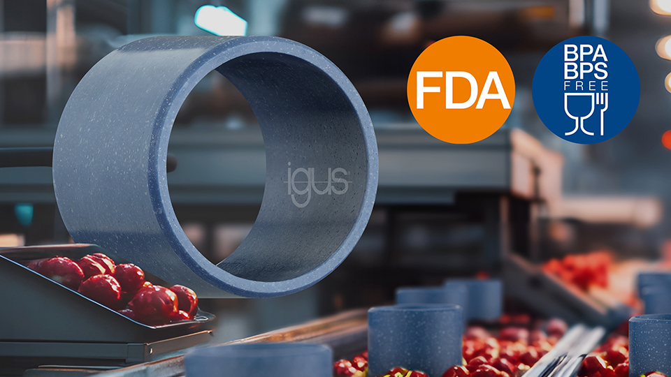 Com o material iglidur A351, a igus desenvolveu uma nova solu��o isenta de bisfenol e em conformidade com as normas da FDA...