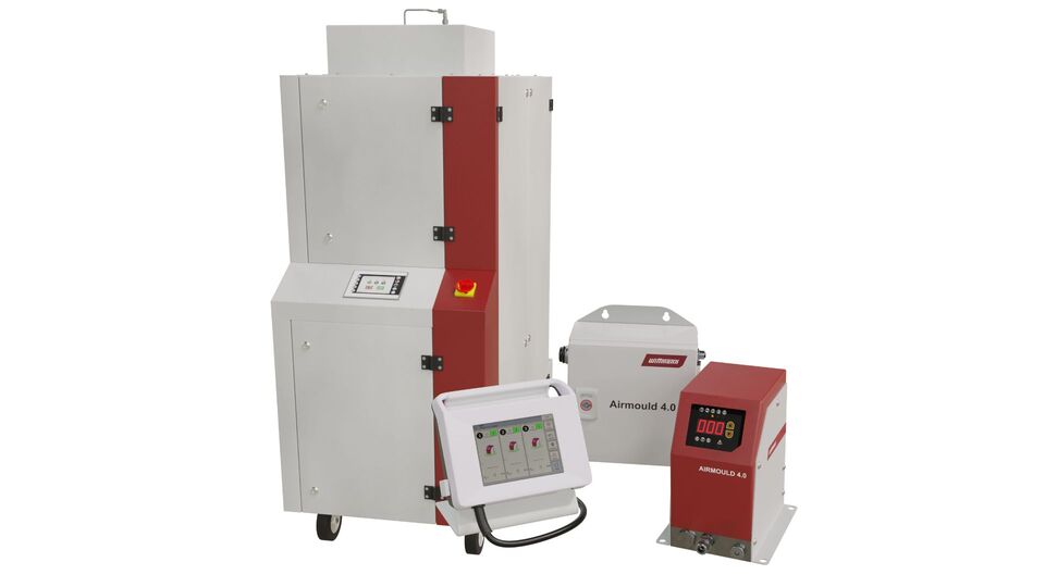 Basta ligar e come�ar: o pacote inicial Airmould Plus para a tecnologia de press�o interna de g�s inclui o gerador de press�o.Foto: Wittmann...