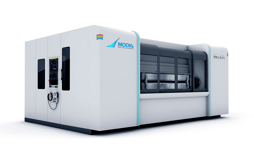 Modig Mill-Ex2 es un centro de mecanizado de alta velocidad de doble husillo desarrollado para componentes de aluminio en aplicaciones aeroespaciales...