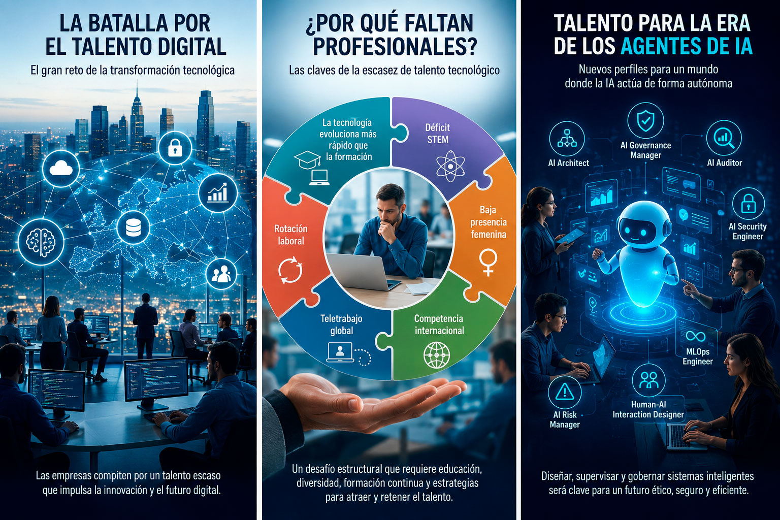 La escasez de talento digital y la irrupci�n de los agentes de inteligencia artificial est�n impulsando la aparici�n de nuevos perfiles profesionales...