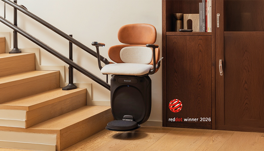 Silla salvaescaleras Joya de Stannah, reconocida con un Red Dot Design Award 2026 en la categor�a de Dise�o de Producto