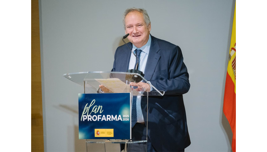 Jordi Hereu, ministro de Industria y Turismo, durante el discurso de clausura del acto de presentaci�n del Plan Profarma...