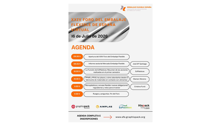 El XXIV Foro del Embalaje Flexible de Espa�a se celebrar� el 16 de julio en formato virtual