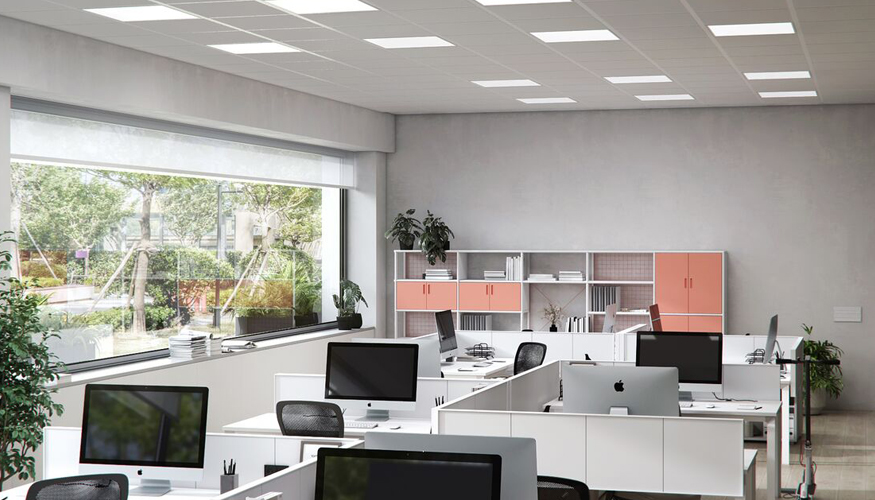 Para espacios de mayor tama�o, Simon 729 ofrece una luminaria modular con emisi�n LED directa...