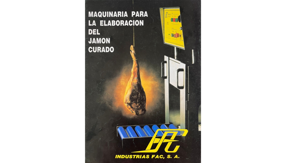 Portada del primer Cat�logo de Ind�stries FAC, ya especializada en maquinaria para el jam�n curado