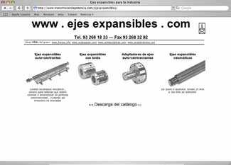 Finalmente, en la direccin www.ejesexpansibles.com se puede encontrar gamas de ejes expansibles autocentrantes, neumticos, con brida y adaptadores...