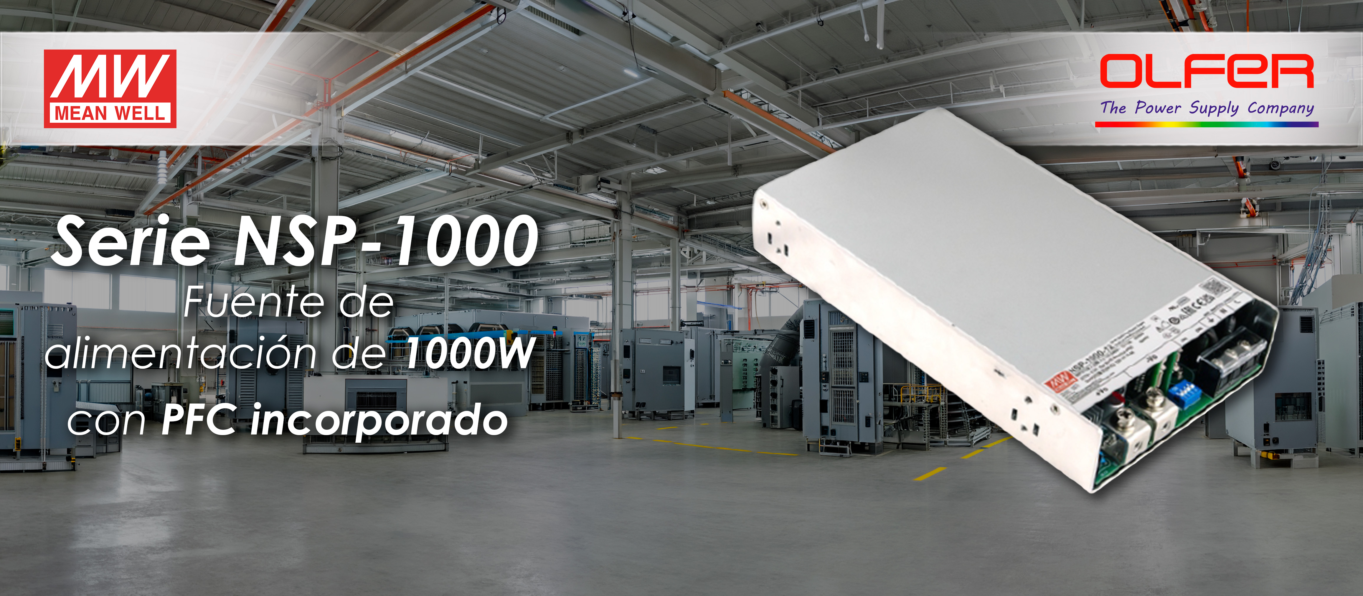 Serie NSP-1000: Fuente de alimentaci�n de 1000W con PFC incorporado
