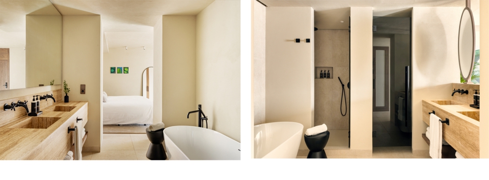 Los espacios de ba�o mantienen el mismo lenguaje arquitect�nico que el resto del proyecto, basado en la sobriedad y la continuidad visual...
