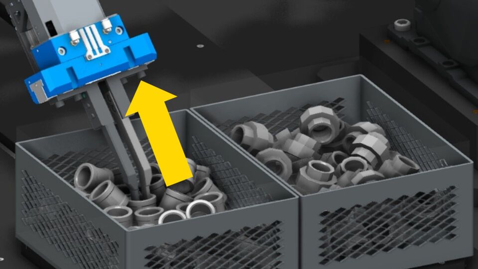 Simula��o de bin picking com motor f�sico