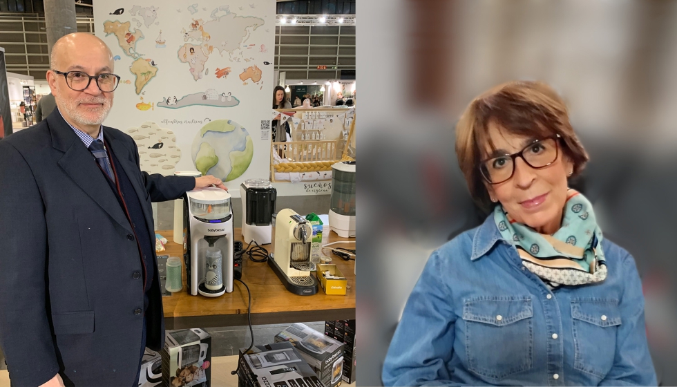 Toni Mart�, director comercial de Onna World, e Inmaculada Bueno, del departamento de puericultura de Todobeb�-Todojuguete...