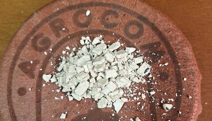 Muestra del biomaterial obtenido a partir de celulosa procedente de restos de la uva Tintilla de Rota y PLA