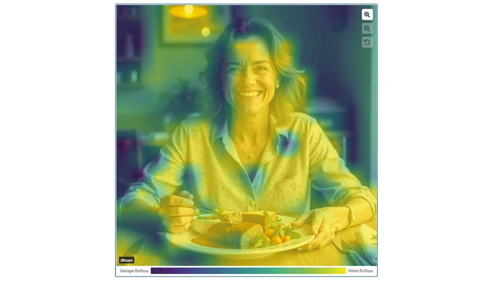 Explicaciones XAI para la imagen en la que se detect� que una persona era falsa. Foto: Fraunhofer IOSB