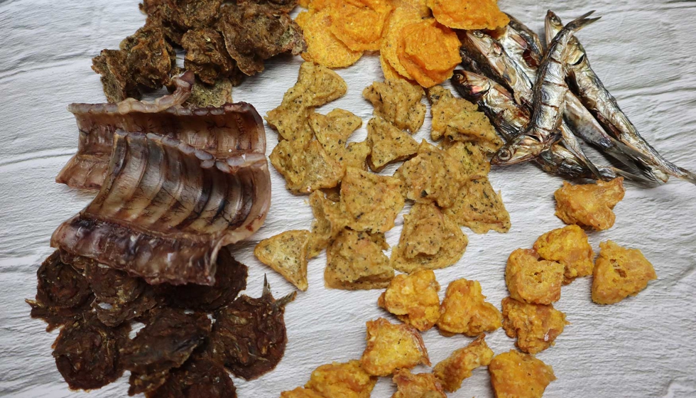 Variedad de chuches caseras deshidratadas listas para su conservaci�n