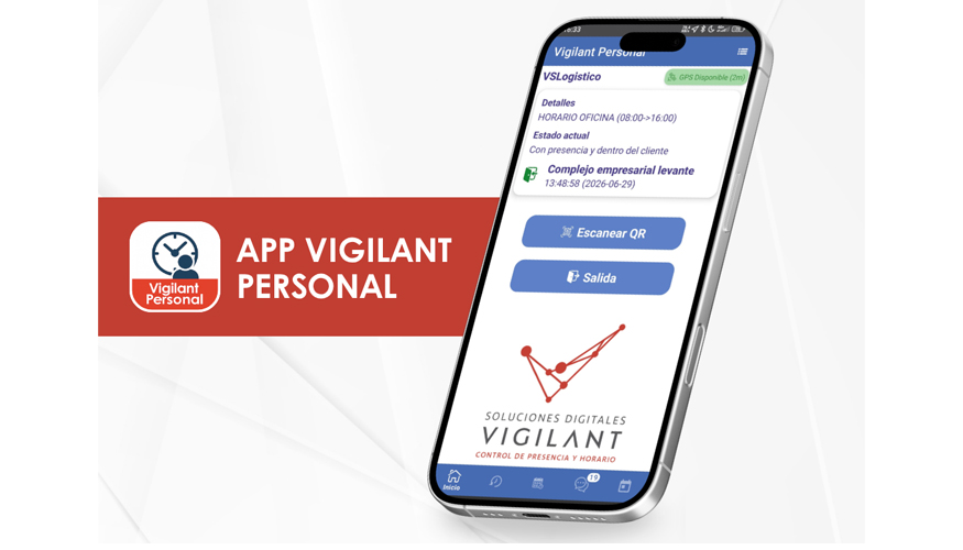 La nueva interfaz APP Vigilant Personal ha sido redise�ada completamente para convertirse en un aut�ntico Portal del Empleado integrado en el m�vil...