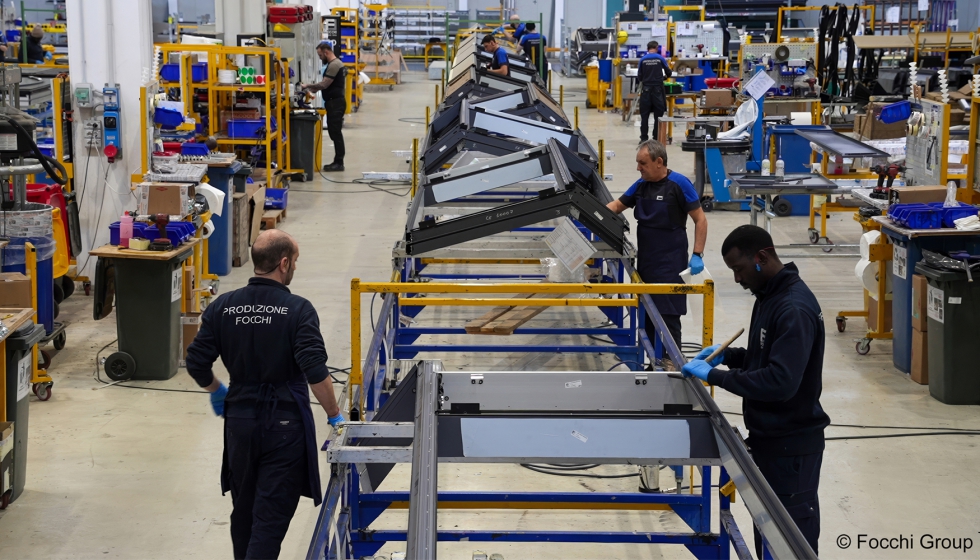 Proceso de producci�n de los m�dulos de fachada. Foto: Focchi Group