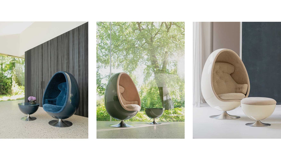 El sill�n est� disponible con seis nuevos colores exclusivos para su carcasa lacada y una amplia selecci�n de tapicer�as...