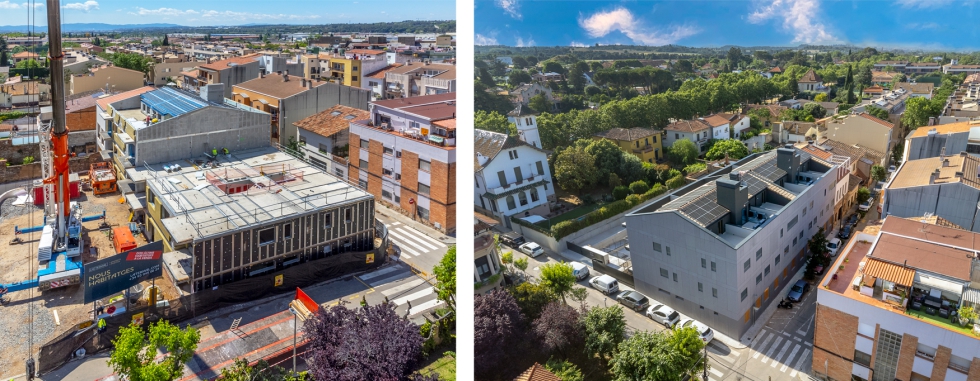 Dos im�genes que muestran el proceso de construcci�n y montaje que se complet� en tan solo 26 d�as