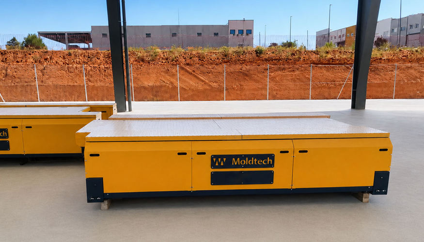 Carros transportadores de la l�nea automatizada de Moldtech