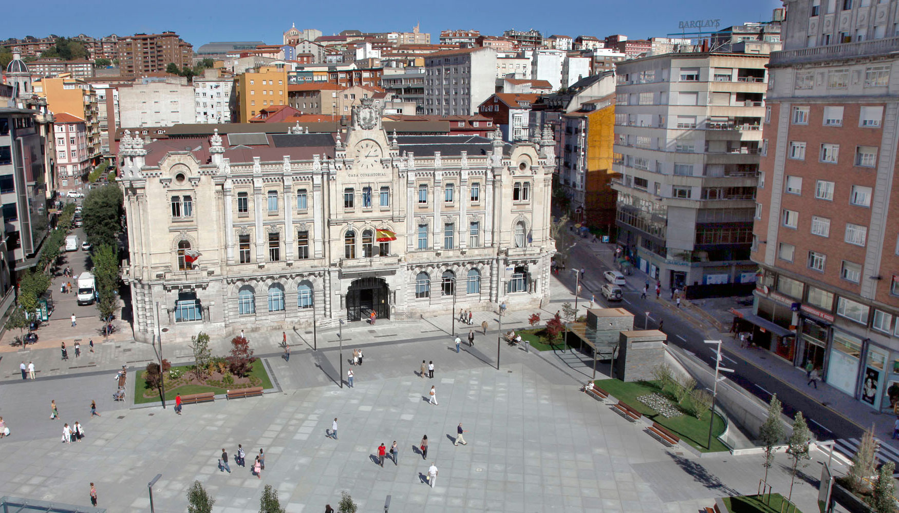 Imagen a�rea del edificio del Ayuntamiento de Santander
