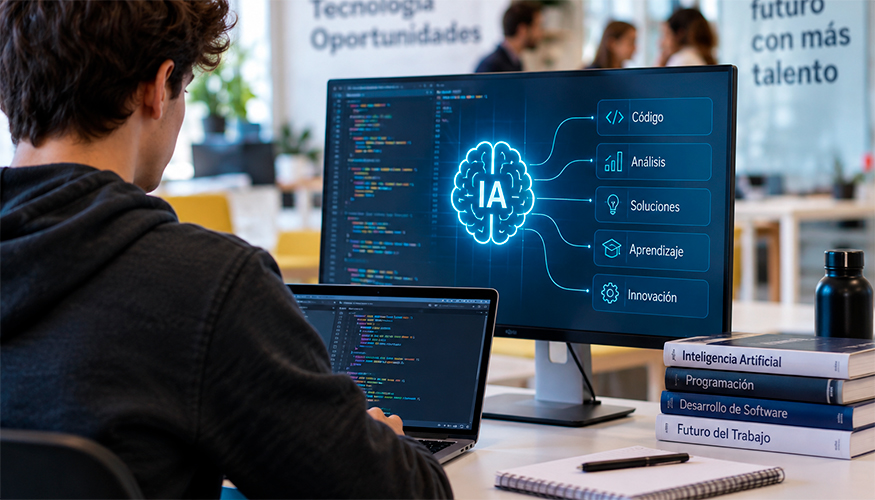 La inteligencia artificial est� transformando el trabajo de los desarrolladores y dando lugar a nuevos perfiles profesionales como el �junior...