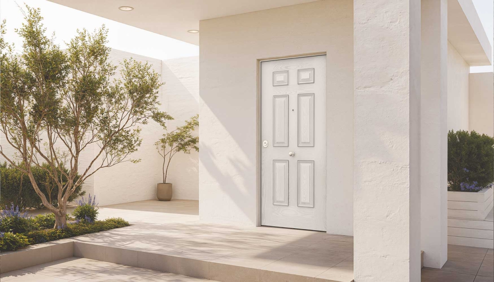 E:LITE: Puerta acorazada RC3 con panel exterior KRONOS� de fibra de vidrio, modelo URANO