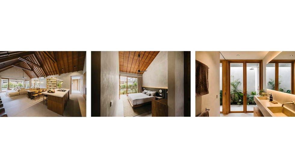 Cada villa cuenta con cuatro amplias habitaciones tipo suite, orientadas estrat�gicamente hacia el jard�n y la piscina privada...