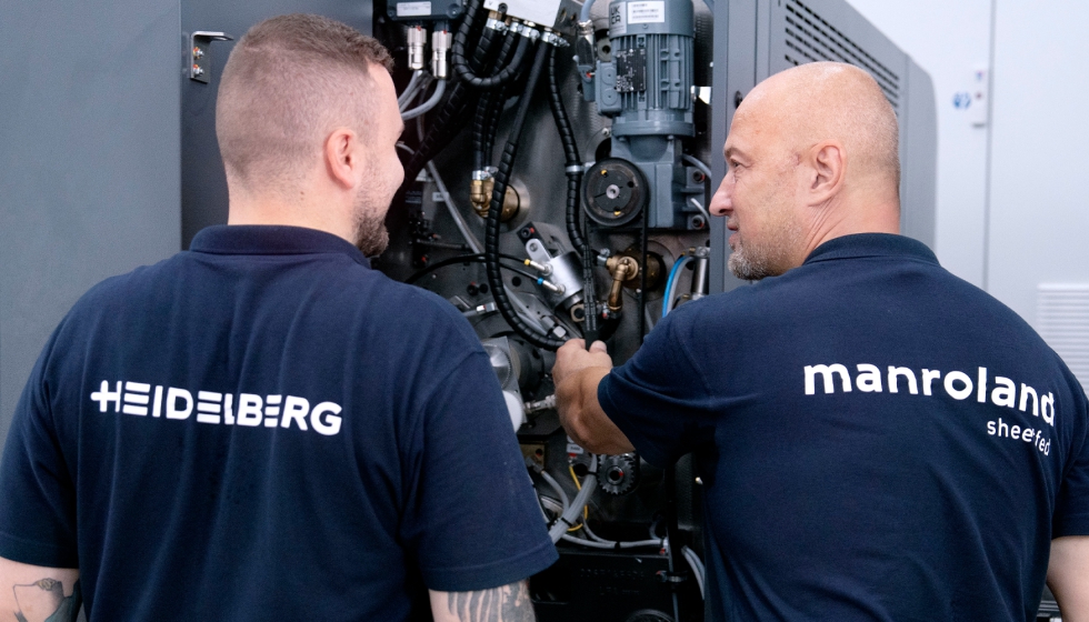 �Stronger Together�: t�cnicos de servicio de Heidelberg y Manroland Sheetfed trabajan en estrecha colaboraci�n en las instalaciones de los clientes...