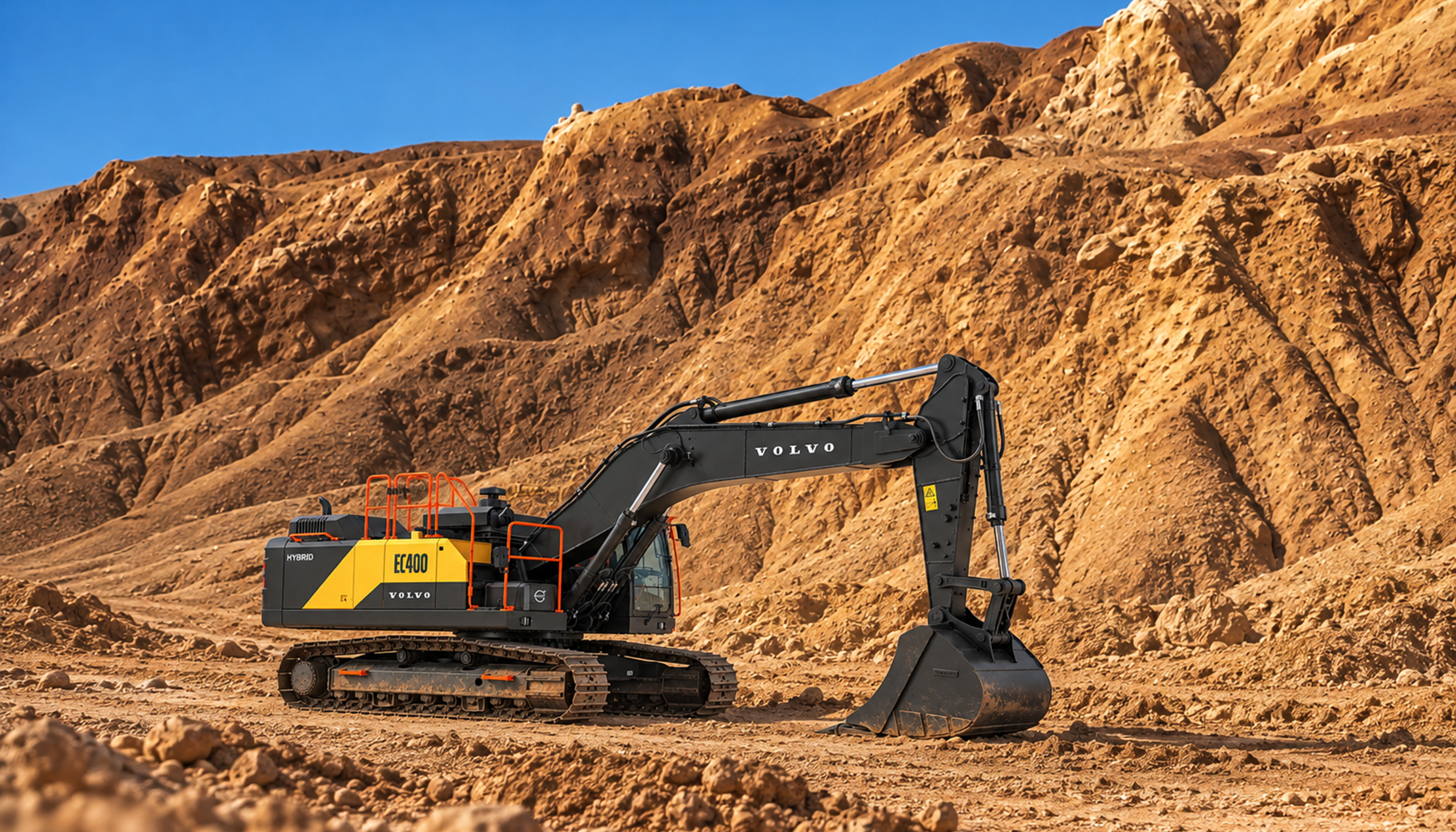 Excavadora EC400 Hybrid, con 253 kW y un peso operativo de hasta 41,55 toneladas