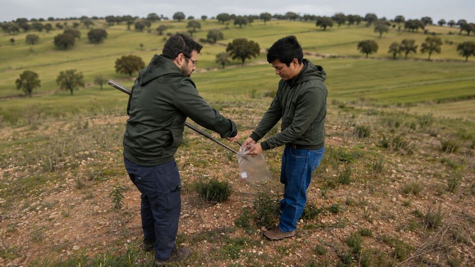 Amostragem de campo feita pela equipa da AgroInsider. Foto: AgroInsider