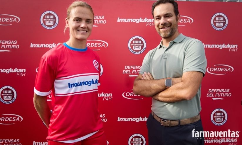 Irene Paredes, futbolista del F.C. Barcelona, y Jordi Conesa, CMO de Ordesa