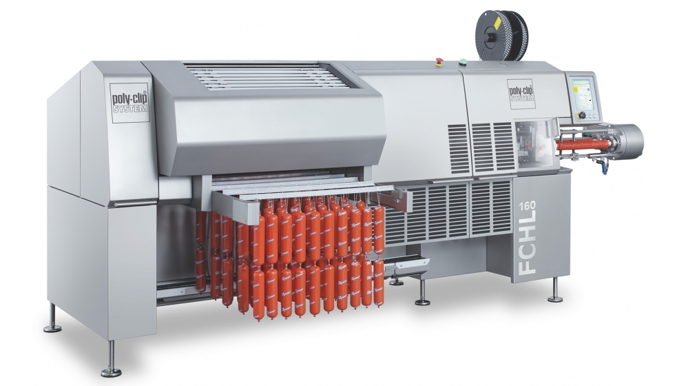 La FCHL 160 integra el clipado, la colocaci�n del cordel, el colgado y el posicionamiento de los productos