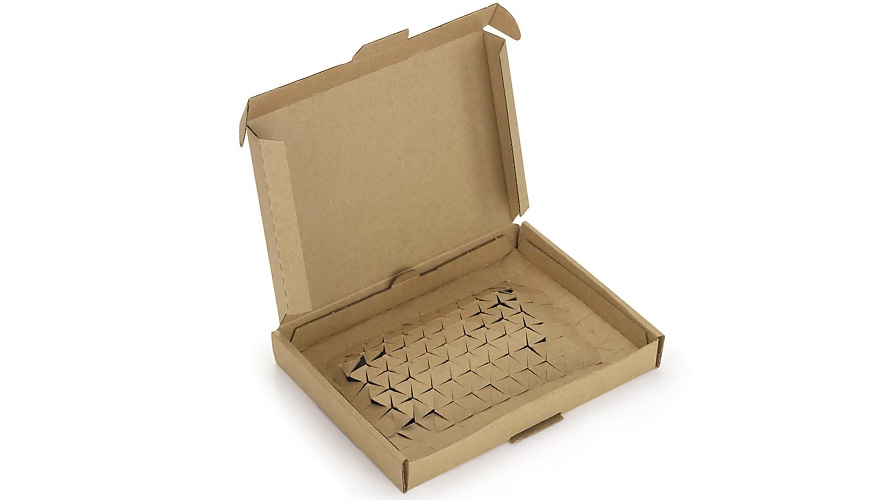 La compa��a mostrar� soluciones de protecci�n para diferentes tipos de productos, como esta caja postal con sistema de retenci�n de cart�n flexible...