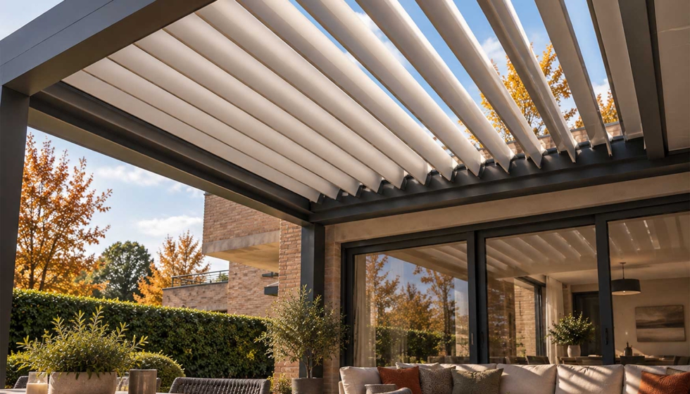 Durmi dispone tambi�n de soluciones para cerrar los laterales de las p�rgolas bioclim�ticas, como los toldos verticales. Foto: Durmi...