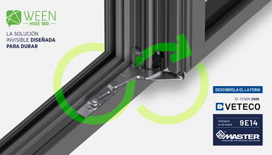 Ween 180, un sistema de bisagras ocultas con apertura a 180 grados y capacidad de carga de hasta 180 kg