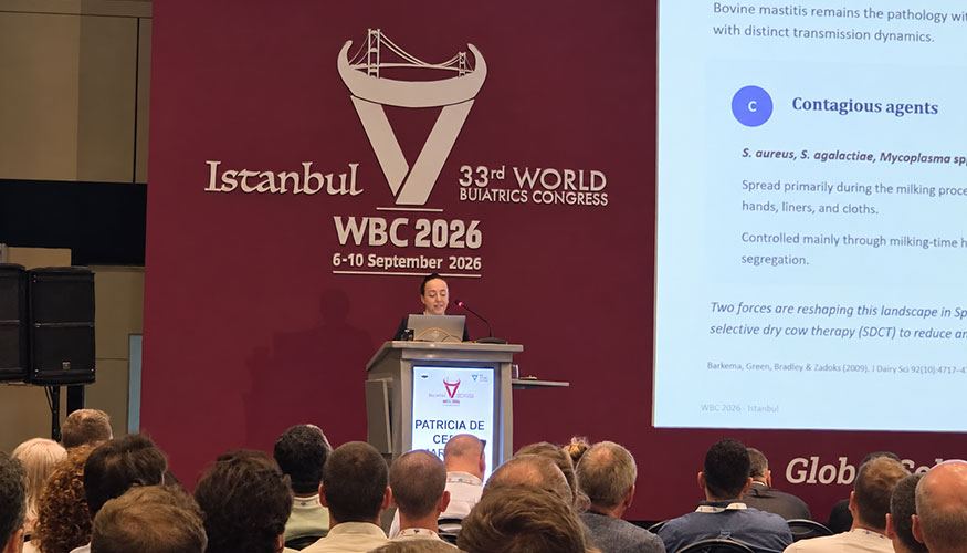 Patricia de Celis expone los estudios realizados con el apoyo de Boehringer Ingelheim en el World Buiatrics Congress (WBC)...