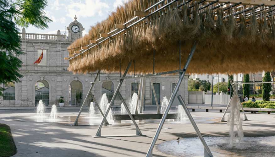 Vista del pabell�n temporal Espartal, en la Plaza Arquitecto Miguel L�pez, Alicante. Fotograf�a: Simone Marcolin