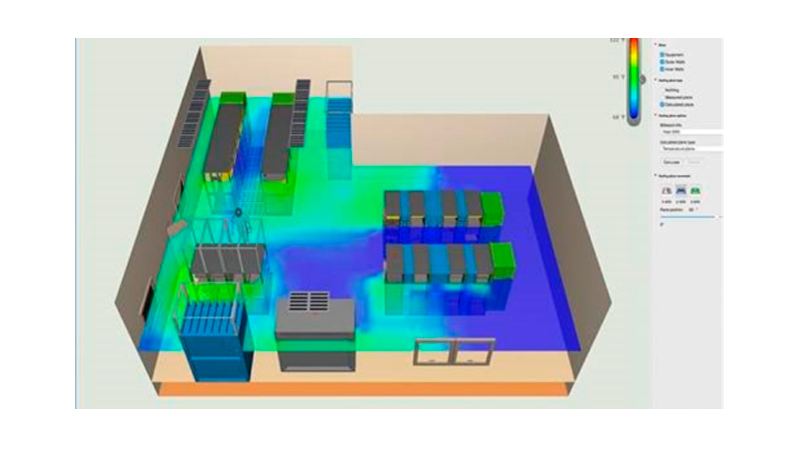 Simulaci�n de refrigeraci�n integrada con EcoStruxure IT Advisor