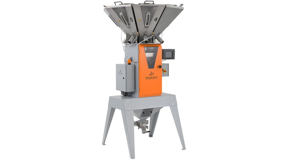 Gravicolor 310 de motan, un sistema gravim�trico modular capaz de dosificar y mezclar hasta ocho componentes