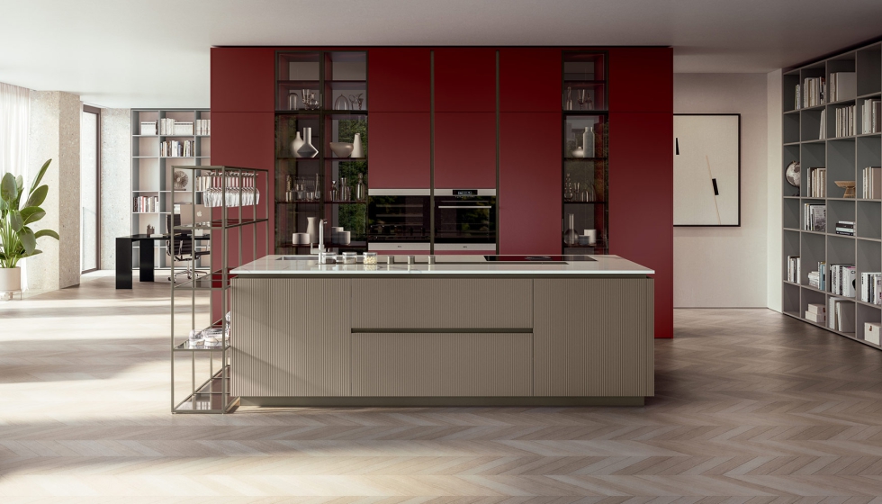 Dise�o y personalizaci�n se conjugan con el sistema Lounge de Veneta Cucine...