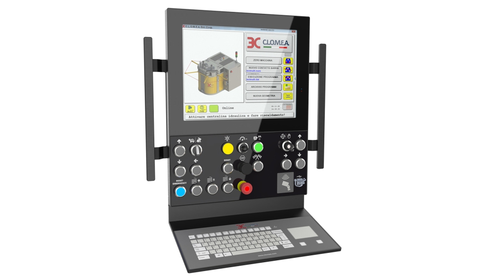 Detalle del nuevo sistema de control desarrollado por 3C Clomea para sus curvadoras