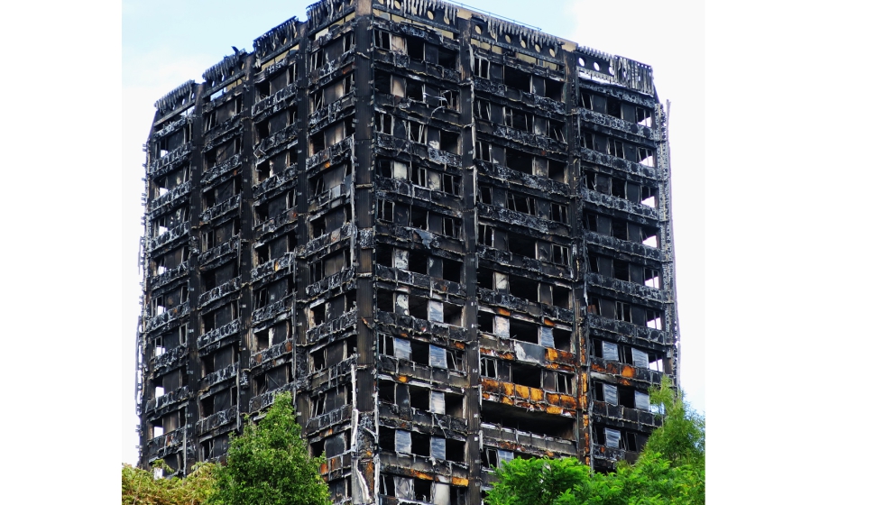 La Torre Grenfell, en Londres, sufri� en 2017 un devastador incendio que se extendi� por la fachada. Foto: Getty Images...