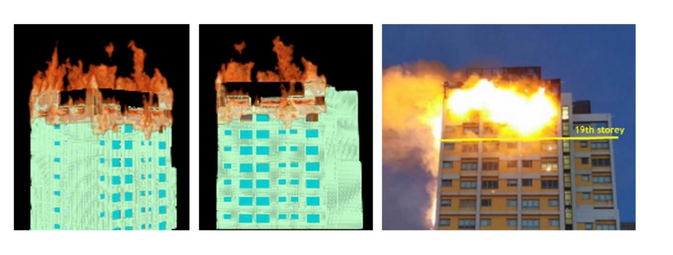 Figura 4: Reconstrucci�n del siniestro de la Torre Ambar (Madrid 2020)