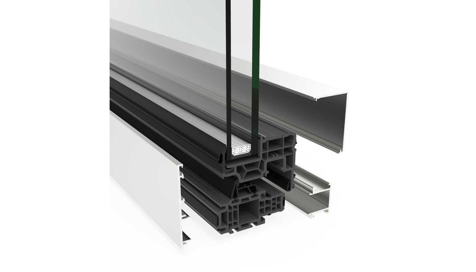El sistema mixto 70 Hybrid de Cortizo, con n�cleo de PVC y caras vistas revestidas con perfiles de aluminio, tambi�n ser� presentado en Veteco...