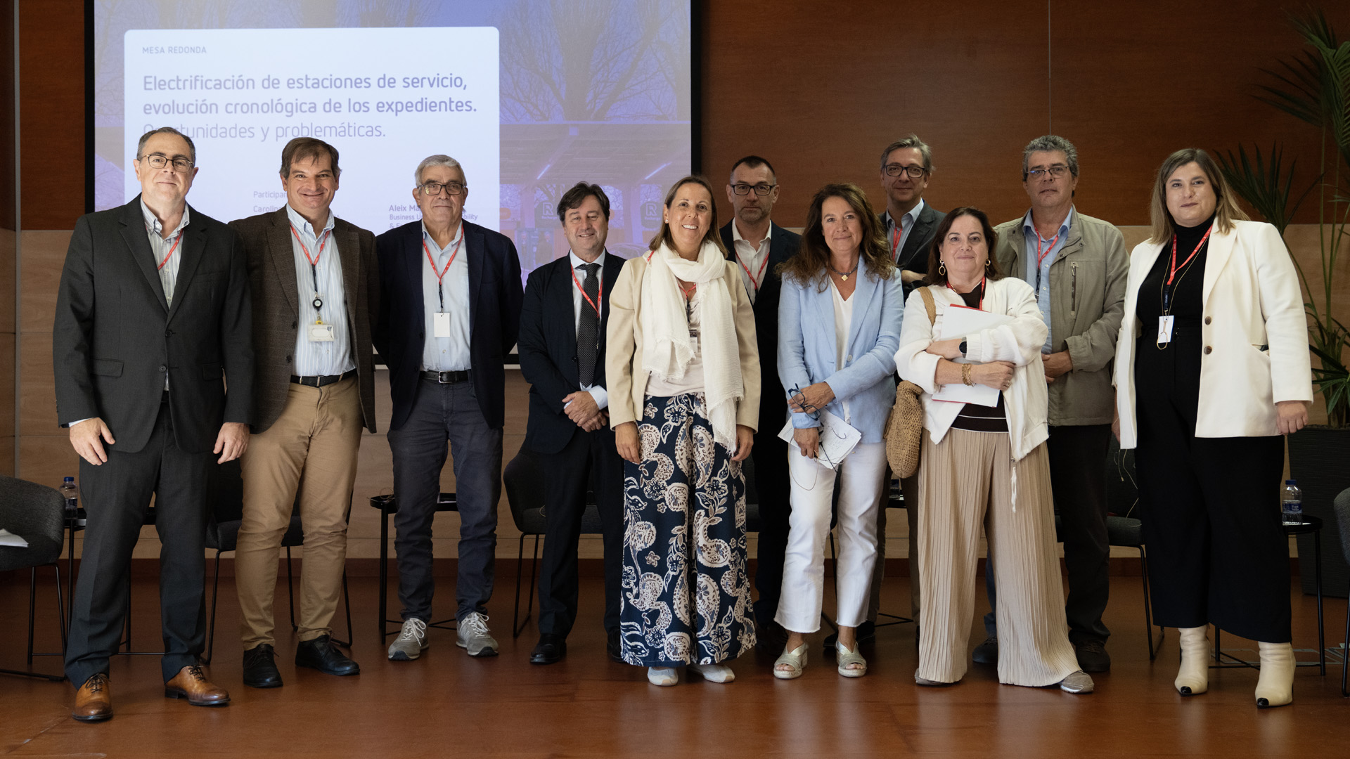 Foto de familia de los participantes en la jornada 'El reto de c�mo impulsar la infraestructura de recarga en las estaciones de servicio ya...