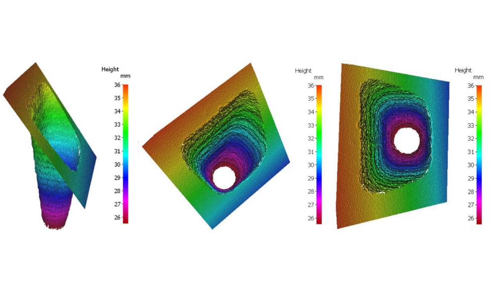 Caracteriza��o tridimensional de um furo de geometria especial (shaped hole) atrav�s do microsc�pio Alicona InfiniteFocus...