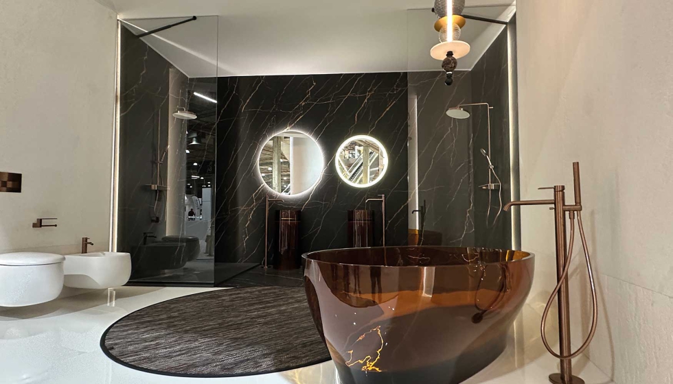 La integraci�n de materiales y superficies destacan en la propuesta de Porcelanosa