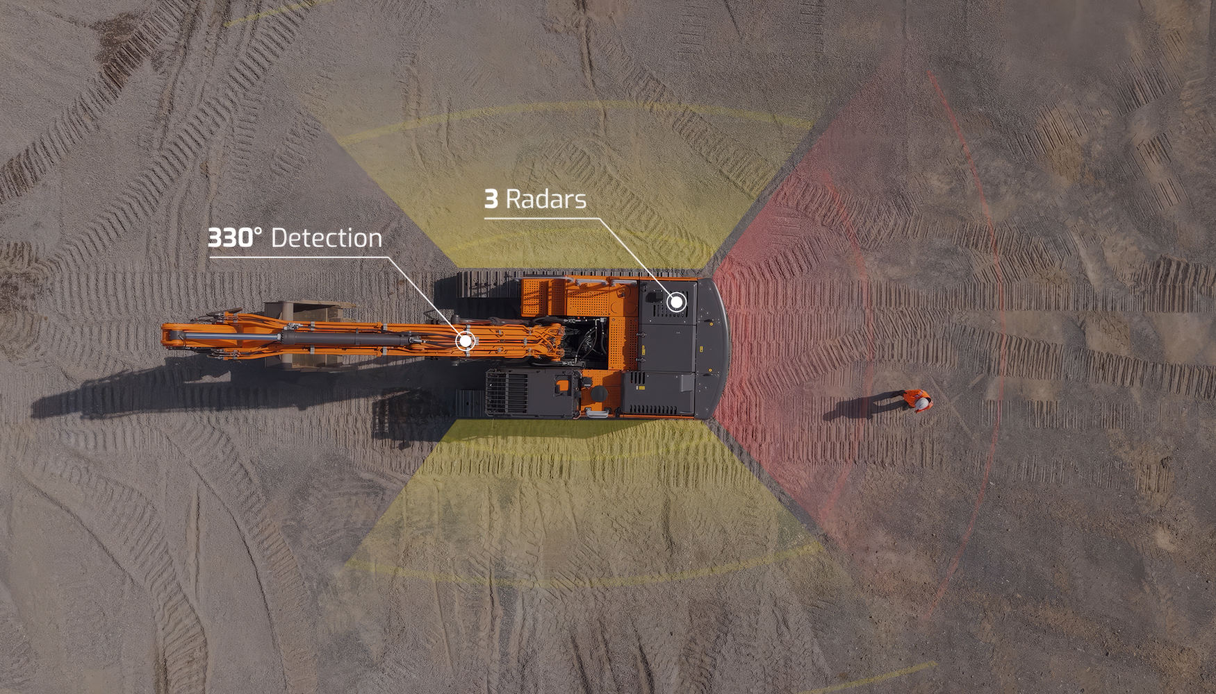 El sistema E-Stop de Develon combina c�maras, radar y tecnolog�a de IA para una detecci�n de peligros de �ltima generaci�n...