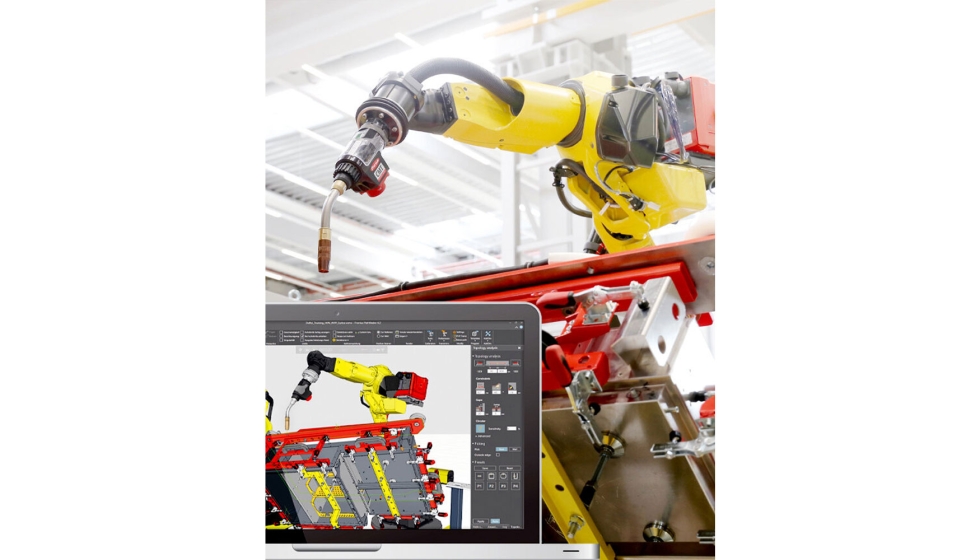 Celda de soldadura robotizada conectada al gemelo digital Pathfinder. Foto: Fronius Espa�a