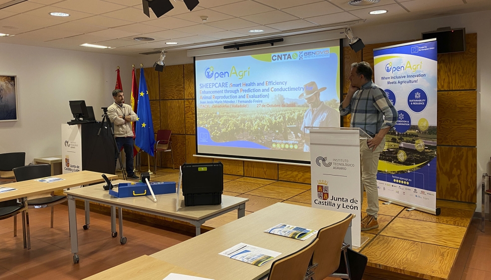 Fernando Freire, de Genovis (derecha), y Juan Jes�s Mar�n, del Centro Nacional de Tecnolog�a y Seguridad Alimentaria (CNTA)...