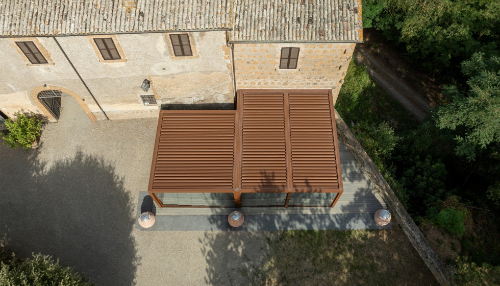Vista a�rea de la p�rgola instalada en este proyecto
